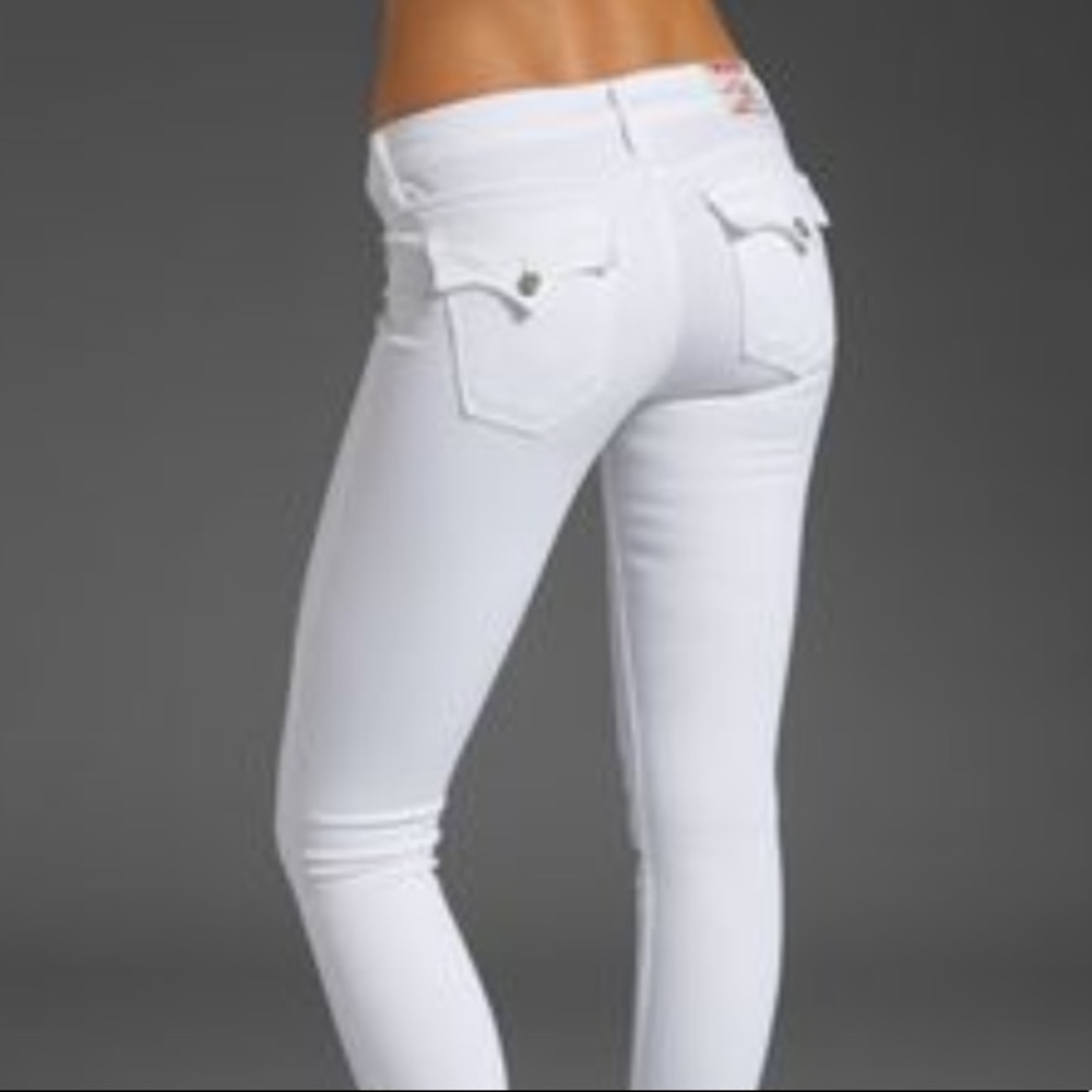 SOLD.   True Religion Misty Skinny Jeans White, 24" waist.Only worn once by me.